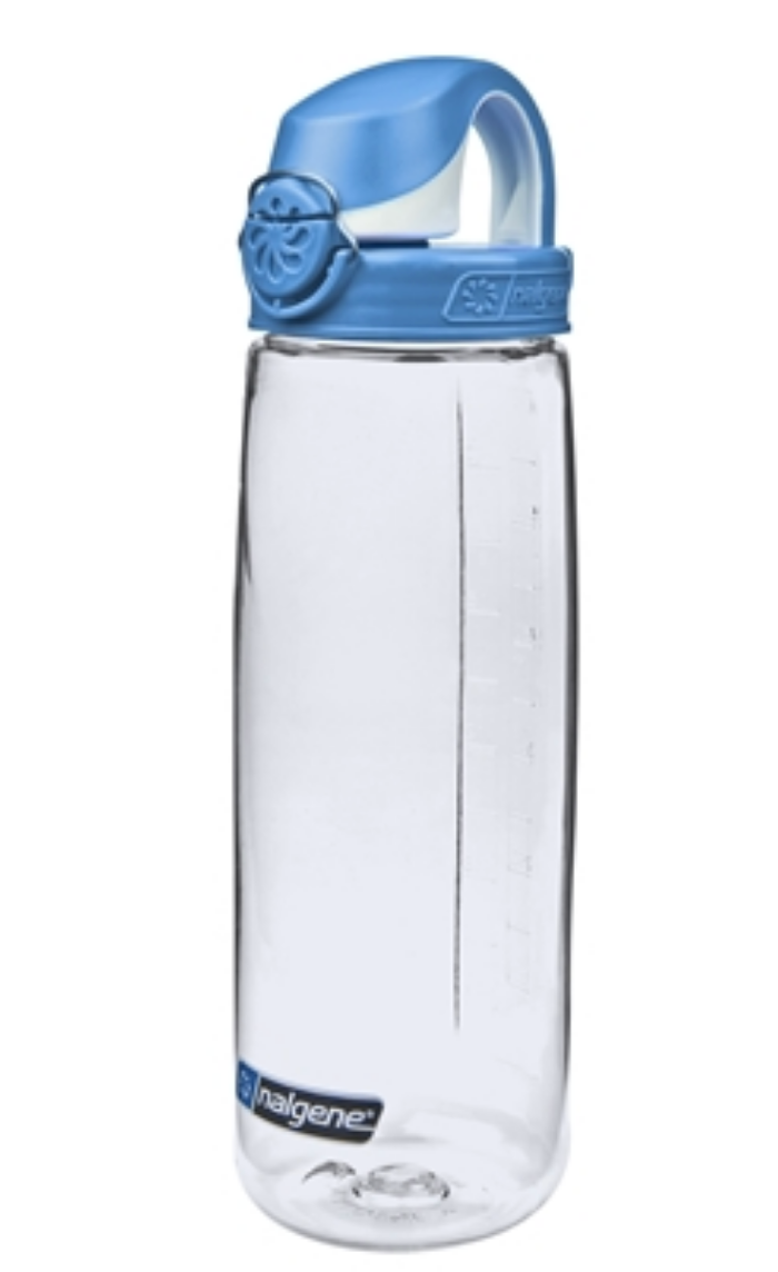 Nalgene-24Oz 709ml On The Fly (OTF) BPA-Free Sustain Water Bottle-Water Bottle-Clear with Blue Cap-Gearaholic.com.sg